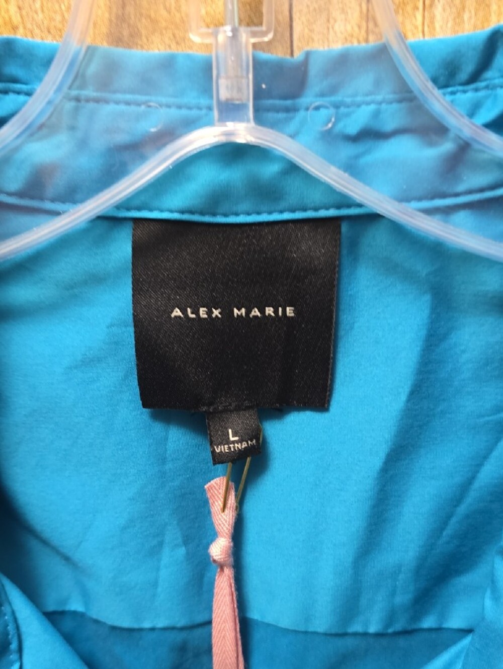 Alex Marie | Bright Teal | Women's | Tie-Front | Button Down Shirt | Sz L - Picture 2 of 7